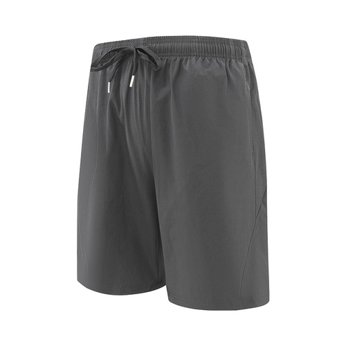 Men's sporty elastic shorts with ice silk cool sensation, thin 5-inch pants, summer new fashion loose running beach pants