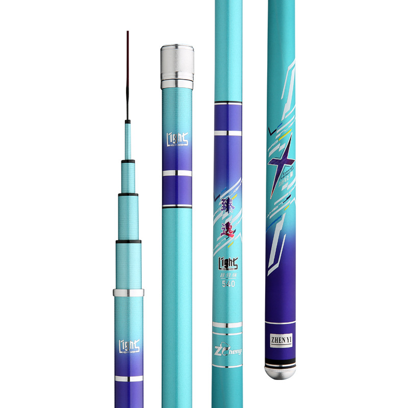 Casta de pesca de carbono de 3.6 m, caña de pesca de 8.1 m, caña de carpa de 28 tonos, caña de mano ligera y dura