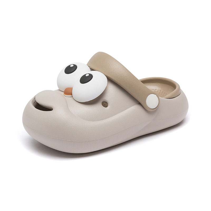 Zapatillas para niños EVA, niños, niñas, lindos ojos grandes, zapatos con agujeros de dibujos animados, niños grandes, sandalias y zapatillas de suela blanda