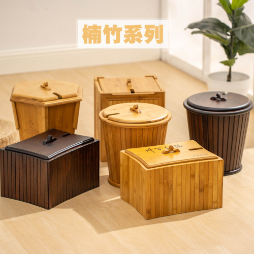 Solid wood tea bucket water storage bucket solid wood waste water bucket tea dregs bucket small household kung fu tea set accessories tea ceremony