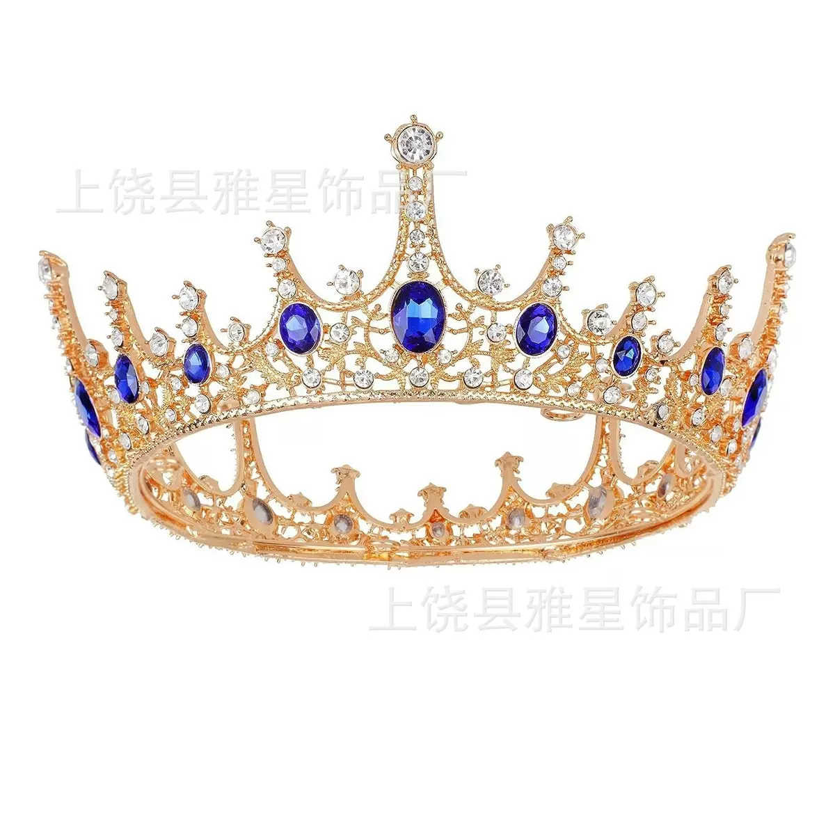 新款复古新娘皇冠 欧式整圈大皇冠新娘水钻头冠 发饰婚纱环号女王