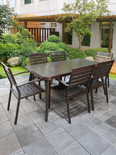 户外桌椅庭院室外露台休闲阳台铝合金茶桌椅组合露天桌椅铸铝北欧