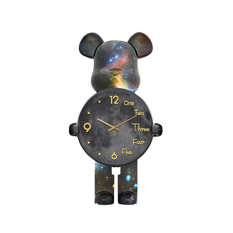 Venta caliente Comercio exterior Amazon luz lujo violento oso salón creativo Reloj de pared reloj de alta gama atmosférica reloj colgante de pared