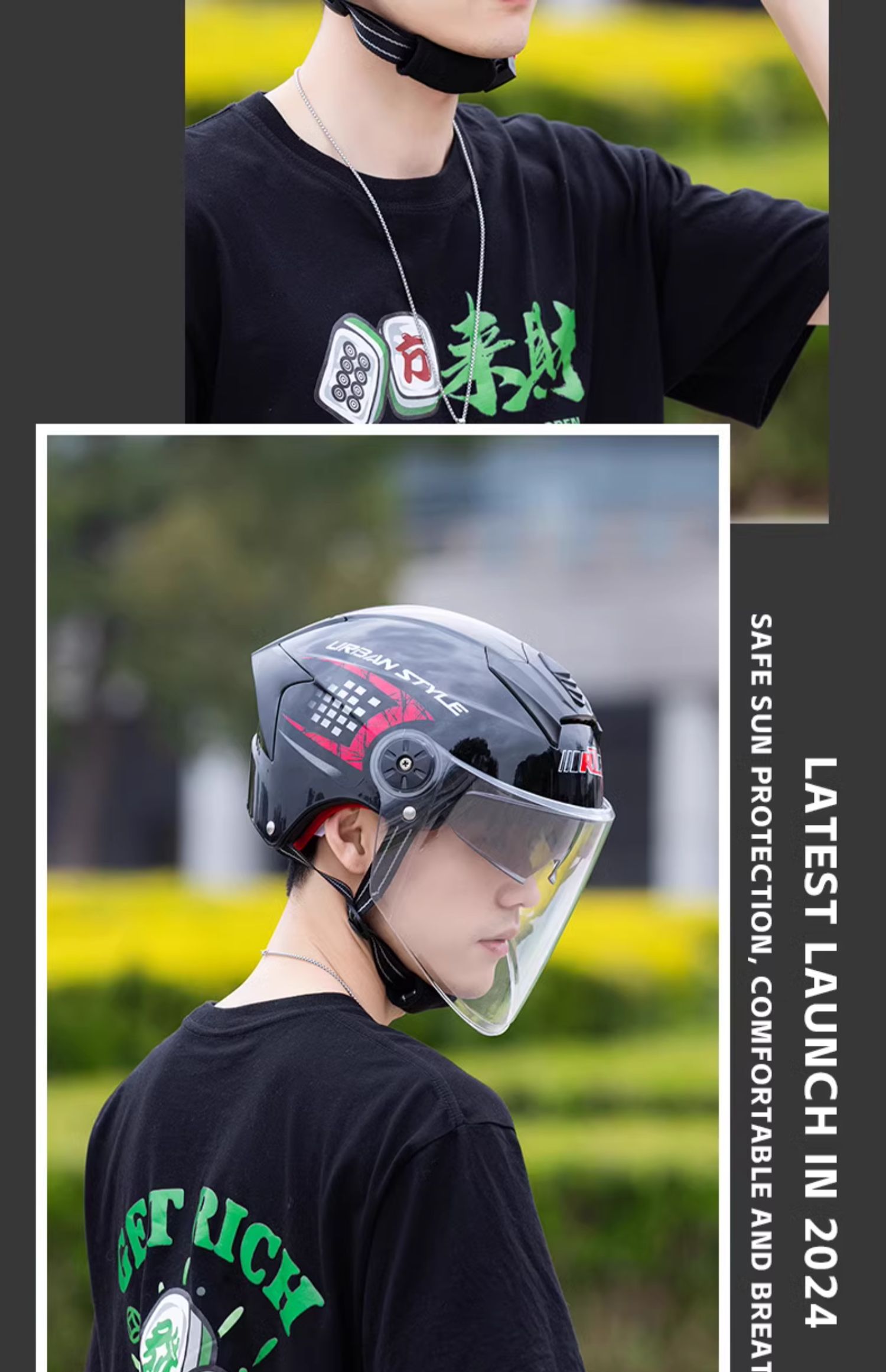 3C Certified Electric Motorcycle Helmet for Men and Women, Summer