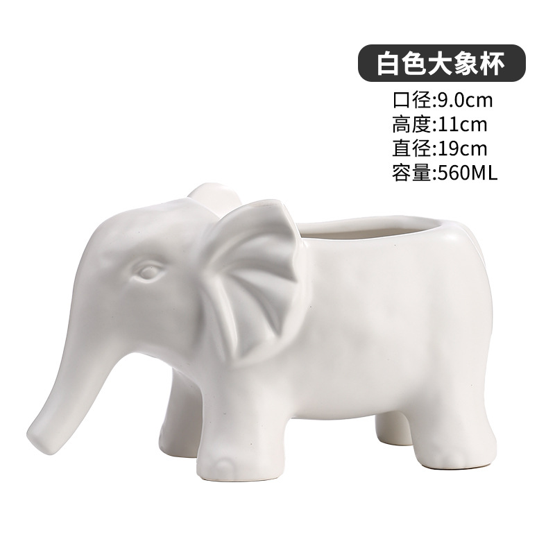 흰 코끼리 컵