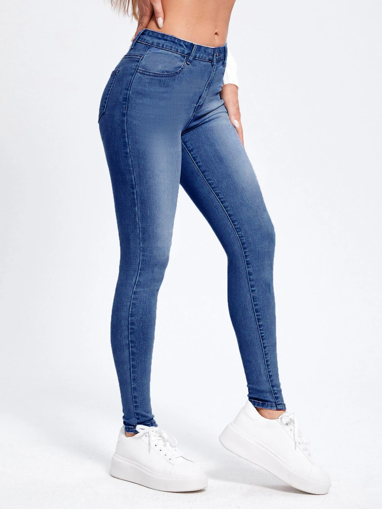 Women's Street Streetwear Solid Color Full Length Jeans display picture 3