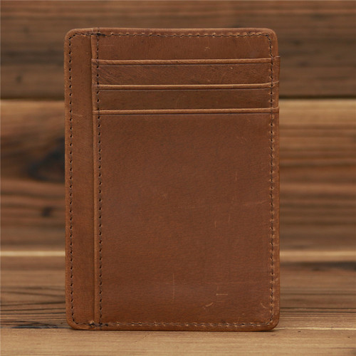 1040 foreign trade Amazon genuine leather men's genuine leather crazy horse pickup bag wallet minimalist ultra-thin cowhide