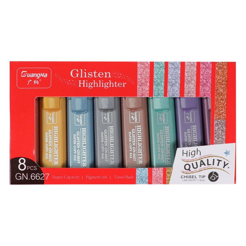 Guangna Morandi metallic shiny highlighter student journal pen diary key mark painting graffiti pen