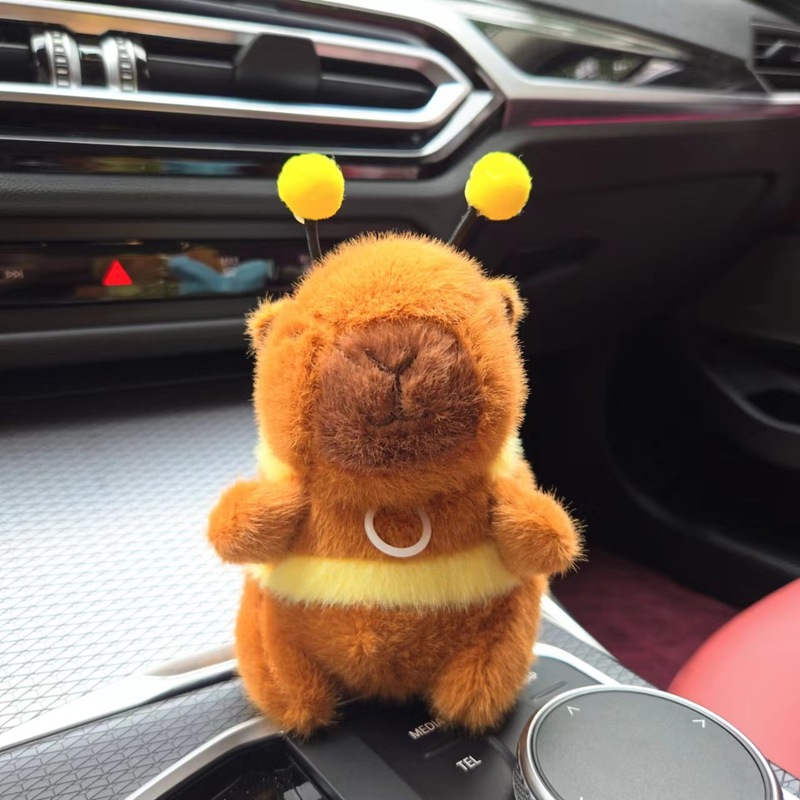 かわいいぬいぐるみのハチのカピバラの羽の振動のキーホルダーの卸売りのカピバラの外国貿易の小さい贈り物の人形は機をつかみます。|undefined