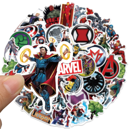 Decorate your suitcase with 50 Marvel Iron Man, Hulk, and Avengers stickers DIY Waterproof Decal Cross-border