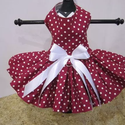 东莞工厂定制波点裙子赠礼大蝴蝶结装饰遛狗猫服装派对服饰