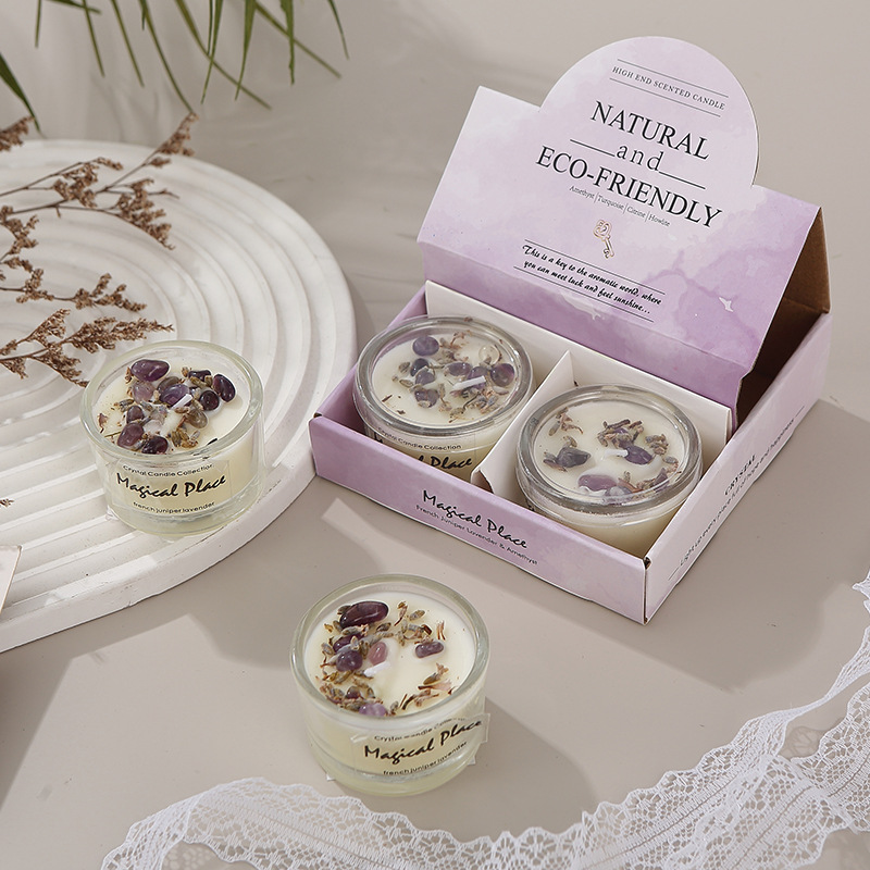 Duftkerze Im Glas Mit Kristallen Und Ätherischen Ölen Geschenk_voghion.com