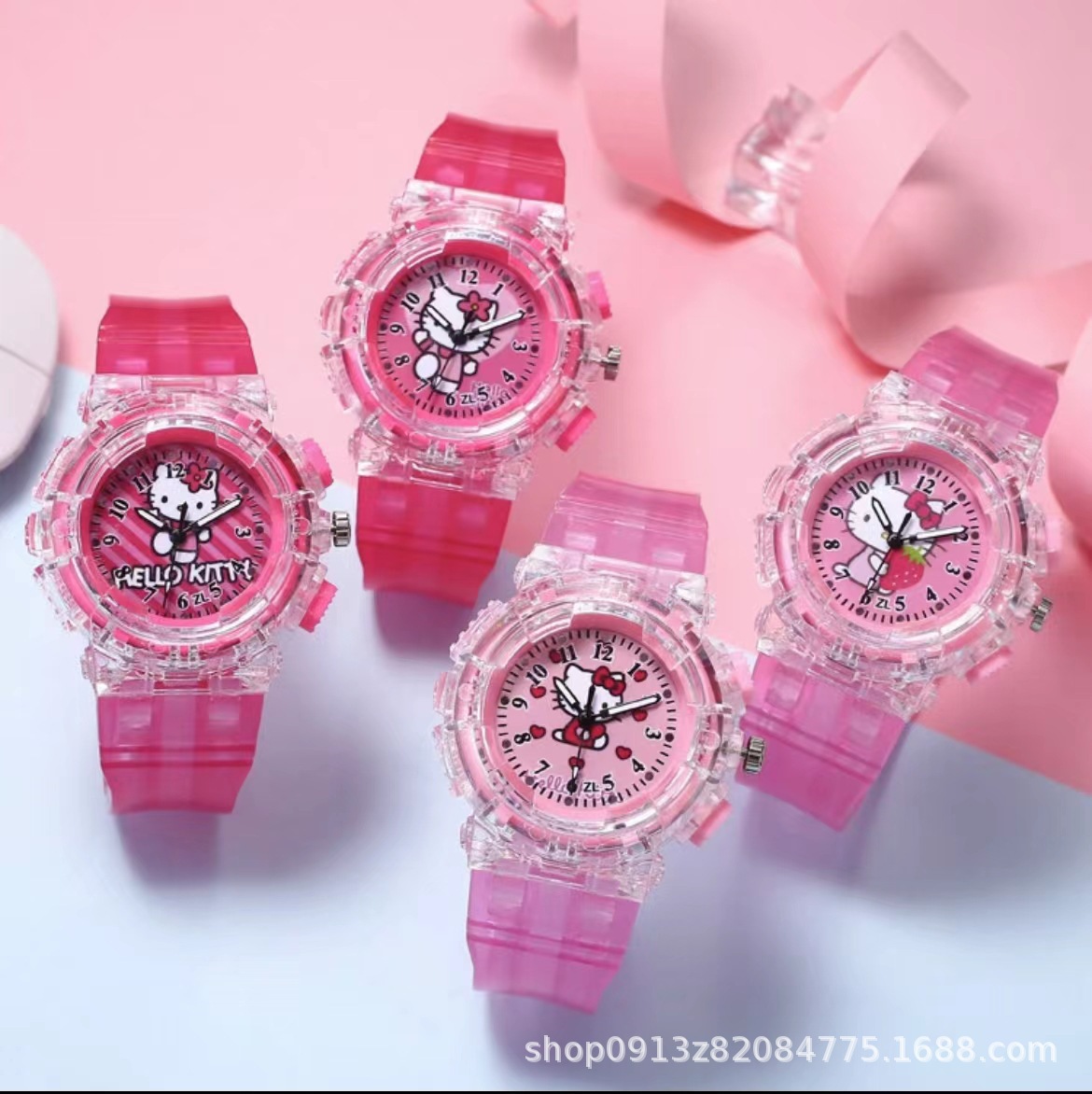 New children's watch luminous KT Cat Girl luminous student cartoon watch wholesale quartz watch women's watch manufacturer