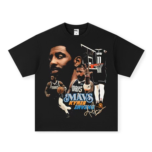 NBA Star American-style T-shirt: Irving, Kobe, Curry Print—Basketball Short-Sleeve Crewneck Jersey