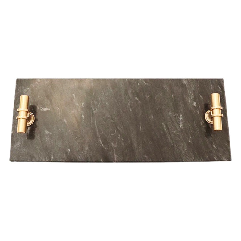 Nordic ins estilo simple luz de lujo bandeja de mármol natural cosméticos bandeja de almacenamiento rectangular decoración suave