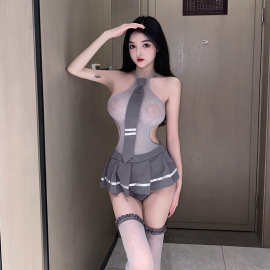 性感情趣内衣女超骚激情学生套装JK制服丝袜诱惑开档免脱睡衣骚