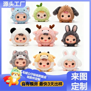 定制硅胶脸皮毛绒公仔玩偶硅胶件IP衍生周边毛绒玩具硅胶脸配件