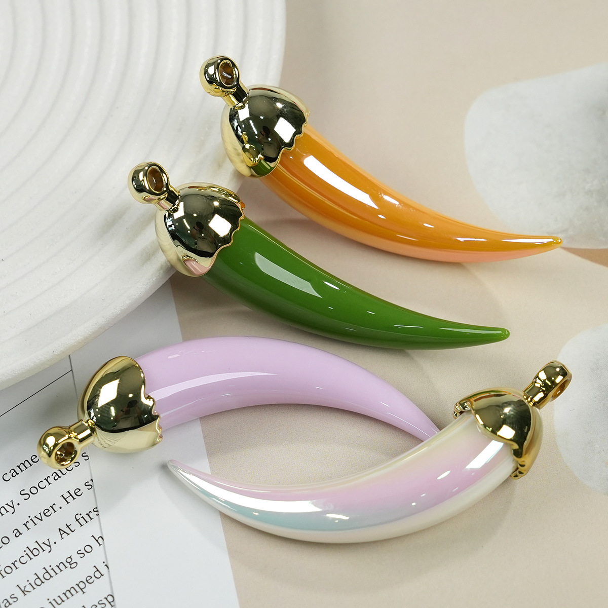 Acrylic Material chili Pattern 1 Piece Acrylic Chili Polished Pendant DIY Ornament Accessories