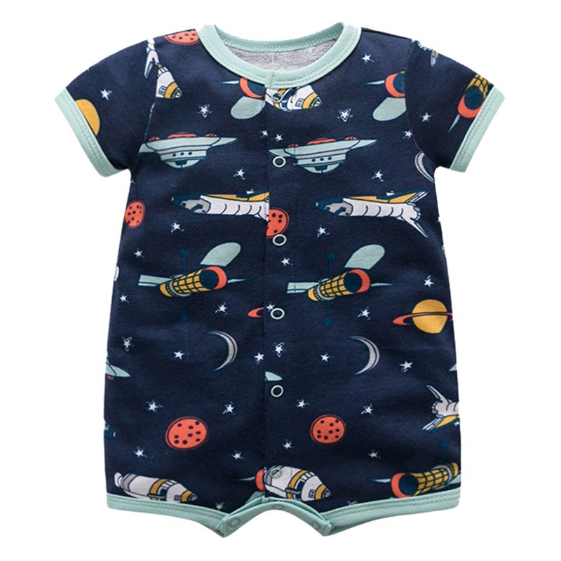 Fábrica al por mayor recién nacido mono de primavera y verano de algodón de manga corta mameluco boxeador mameluco niños y niñas bebé mameluco ropa para niños