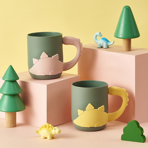 Creative dinosaur mouthwash cup, cute shape, parent-child home toothbrushing cup, student wash cup, children's plastic mouth cup