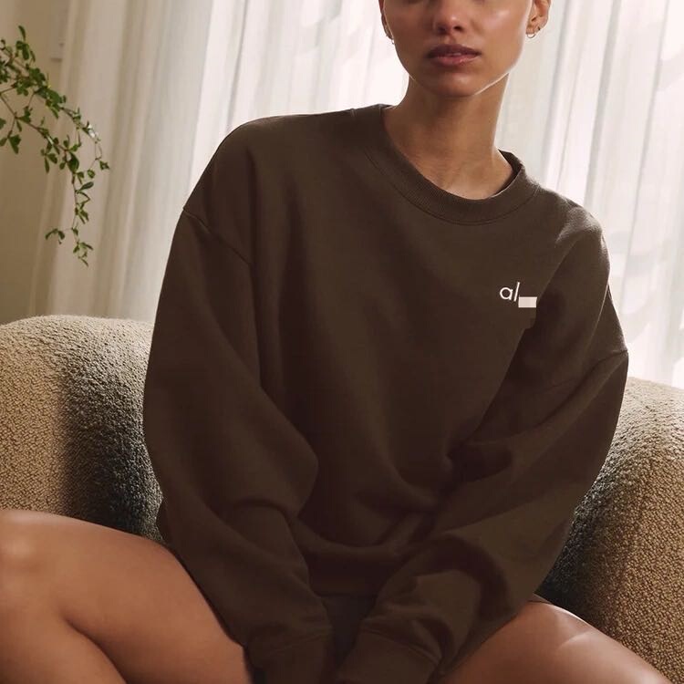 Alo Same Style 25 Autumn and Winter High Version Pullover Sweatshirt Simple and Versatile Loose Casual Round Neck Sweatshirt Same Style for Men and Women Alo Same Style 25 Autumn and Winter High Version Pullover Sweatshirt Simple and Versatile Loose Casual Round Neck Sweatshirt Same Style for Men and Women