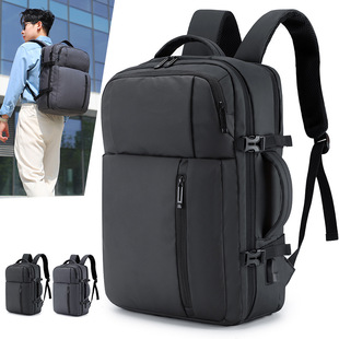 Cross-Border Leather Film Fashion Business Backpack Men's Large Capacity Multi-Functional Computer Bag USB Charging Business Backpack