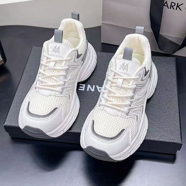 Original Italian Export Genuine Leather Dad Shoes, Autumn New Women's Running Casual Sports Shoes with Thick Soles