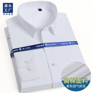 New long sleeve shirt men's business professional tooling simple formal wear wrinkle-resistant non-iron factory direct sales can add logo