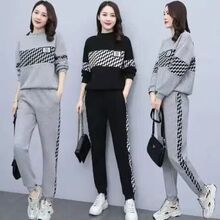 2025年秋冬新款胖MM时尚洋气套两件套大码女装休闲运动套装潮