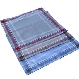 男女通用吸汗全棉浅色平纹格子40*40cm手帕厂家现货现发擦汗方形