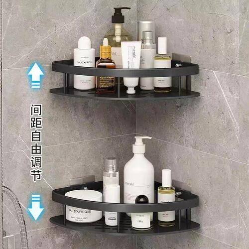 Hanging Triangular Rectangular Storage Shelf for Bathroom, Toilet, Washroom, Kitchen Without Drilling