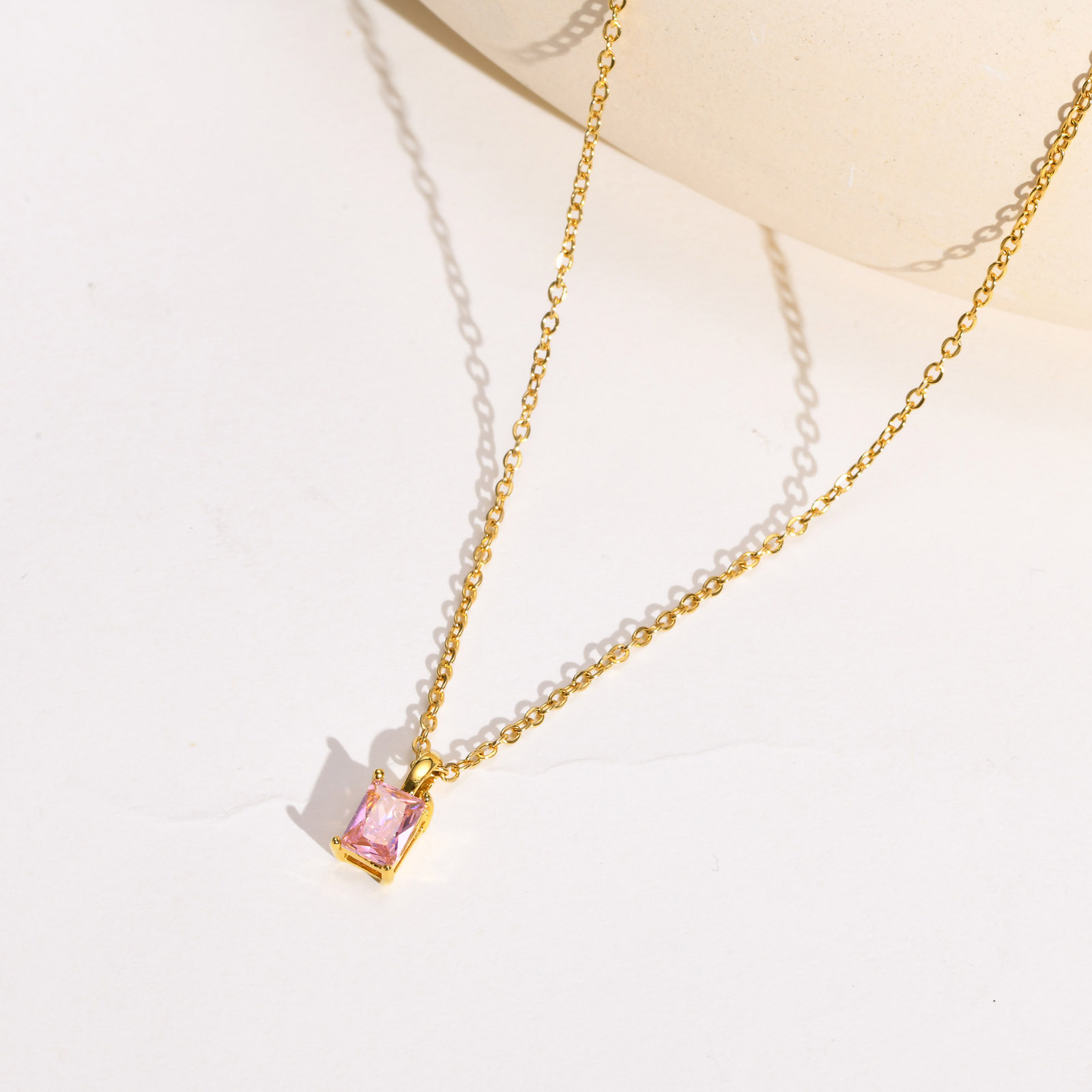 3g Weight Vacuum Plating Gold Plating Process Gold Plated Plating Material Zircon Inlay Material Pendant Necklace Classification 201 Stainless Steel Chain Material 1 Piece Quantity Daily Occasion 201 Stainless Steel Material Geometric Pattern Women'S Gender Plating Design Fashion Style Wholesale Jewelry Fashion Geometric 201 Stainless Steel Zircon Gold Plated Plating Stainless Steel Necklaces 2