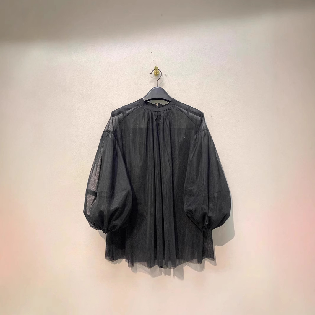 Gao Ding nuevo japonés retro moderno de moda semi-transparente superior de perfil suelto camisa