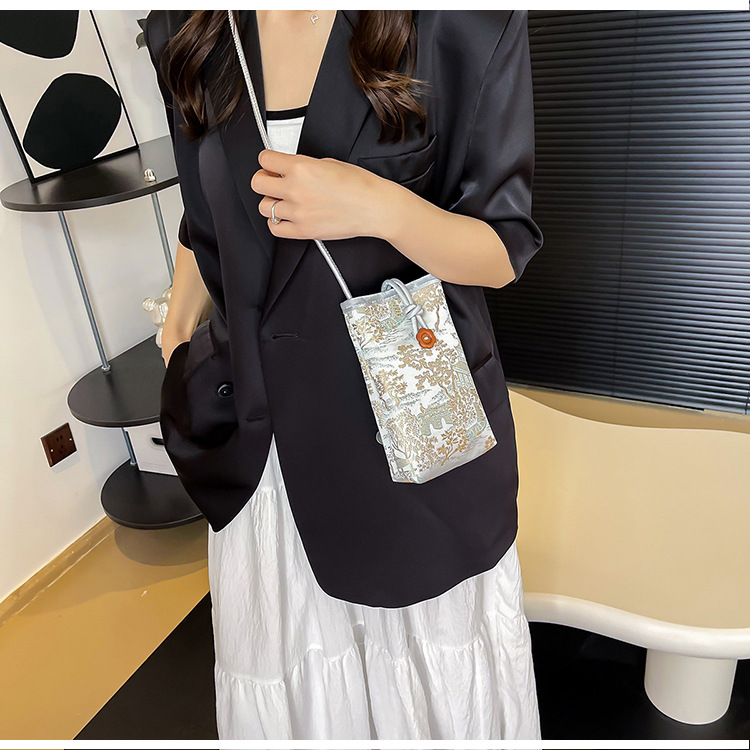 Cross-Border Women's Bags New Style New Chinese Style National Style Mobile Phone Small Fresh Simple Fashion Coin Purse Shoulder Crossbody Bag Bags