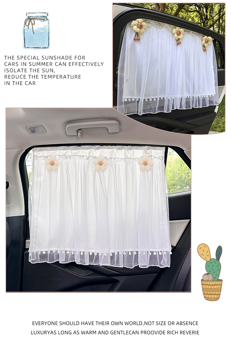 Blue Rain Casual Car Curtain Baby Sun Protection and Insulation Car Sunshade Creative DIY Side Window Sunshade Wholesale