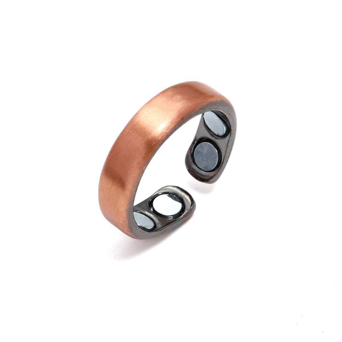 Pulseras de pareja populares europeas y americanas, joyería de metal con superficie lisa, magnética, ajustable y de extremo abierto para hombres y mujeres.