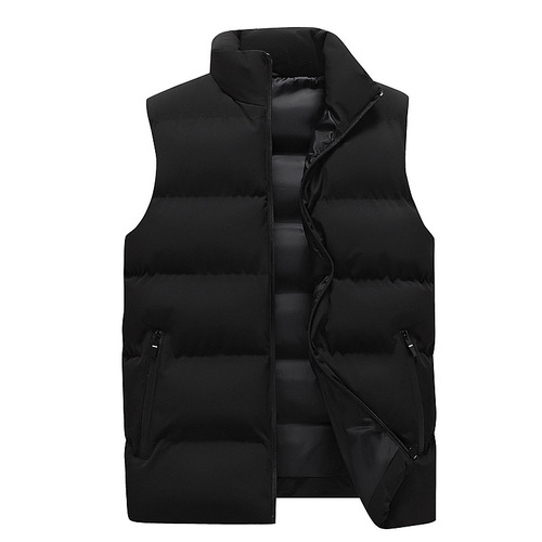 Men's winter turtleneck fashion backless vest pure color men's thick coat warm sleeveless cotton robe