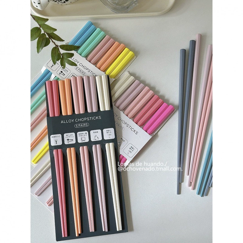 "Rainbow Ins Wind Chopsticks" Ochovenado Family Household Holding Chopsticks Combination Advanced Light luxury tableware