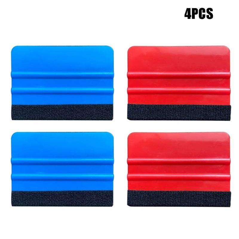 跨境4件套带M双面刮汽车贴膜工具塑料软刮改色膜刮板双面四方刮板