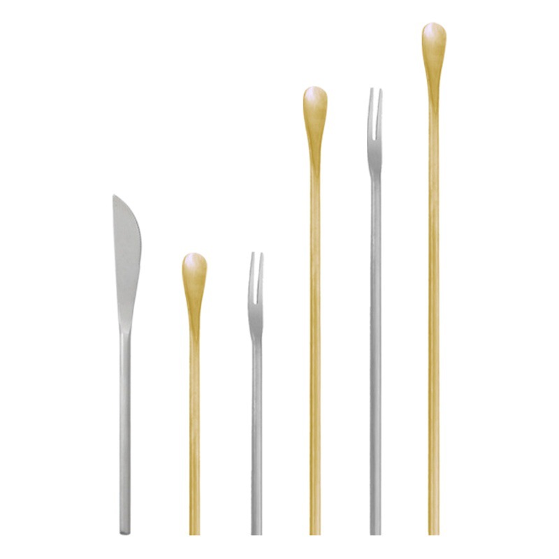 304 de acero inoxidable de estilo japonés de mango largo cuchara tenedor cóctel condimento cuchara de oro cuchara de mezcla creativa cuchara de café postre cuchillo tenedor