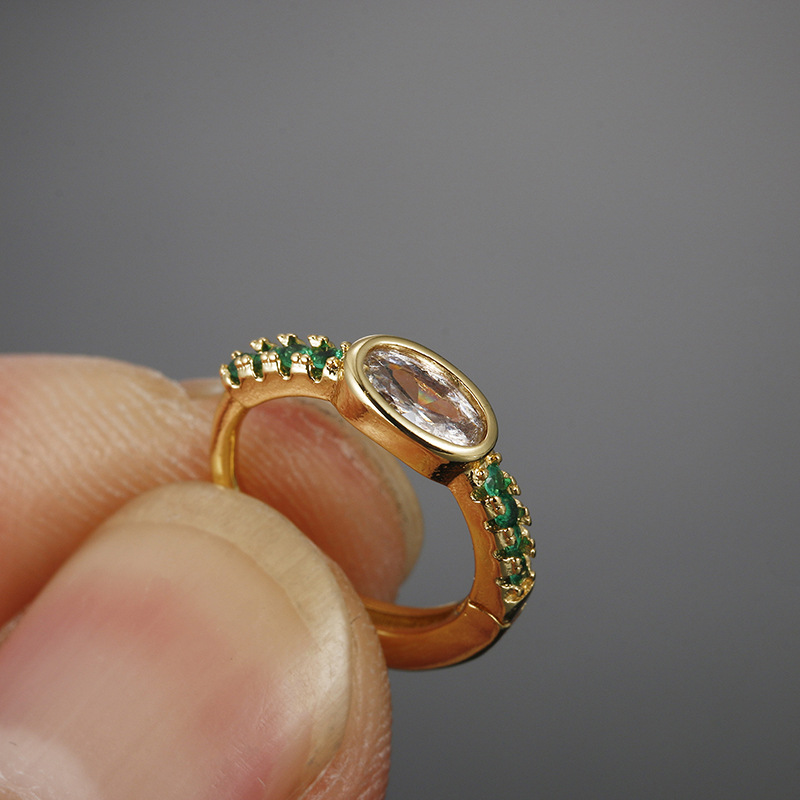 Fashion Round Copper Inlay Zircon Hoop Earrings 1 Piece