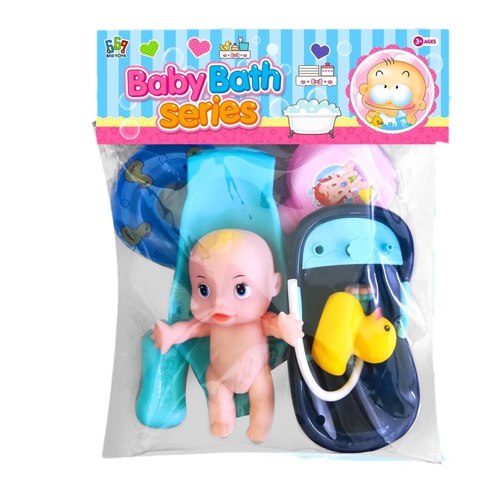 Niños jugar casa Baño baño Agua mano presión agua bañera muñeca juguete traje de baño bebé juguete