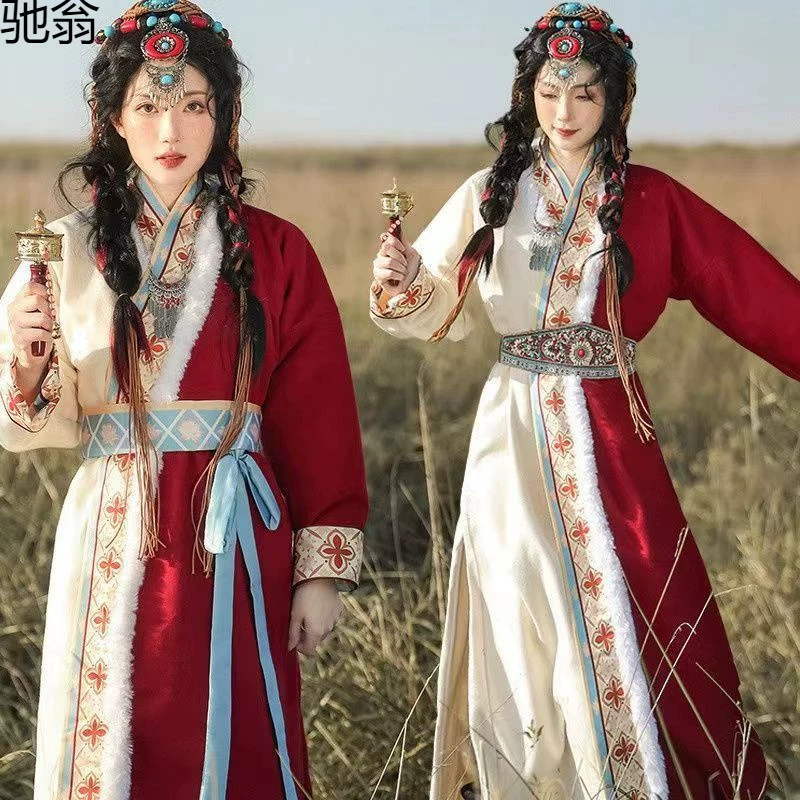 R7O новый Hanfu фото тибетский мантии элементы тибетского национального стиля