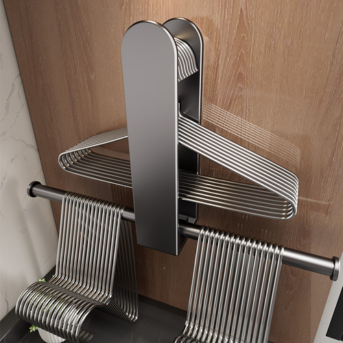 Clothes hanger storage gadget balcony clothes hanger hook wall-mounted organizer drying rack hole-free household storage rack foldable