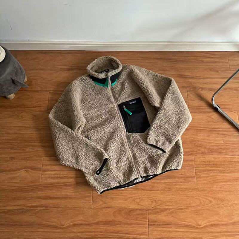 高品質pata pata外国貿易クラシックラムウールアウトドアカップルスタイルトレンディブランドスタンドカラージッパージャケットトレンディブランド|undefined