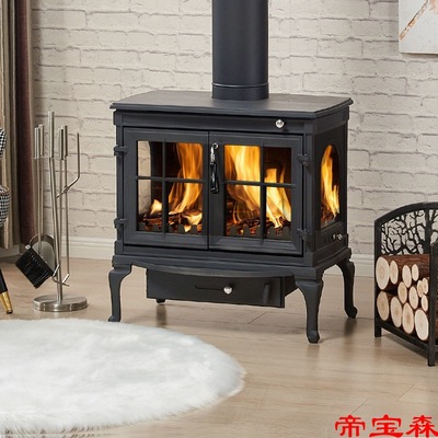 The true fire Warm Wood-burning stove European style a living room villa Homestay Countryside cast iron Freestanding Warm radiator