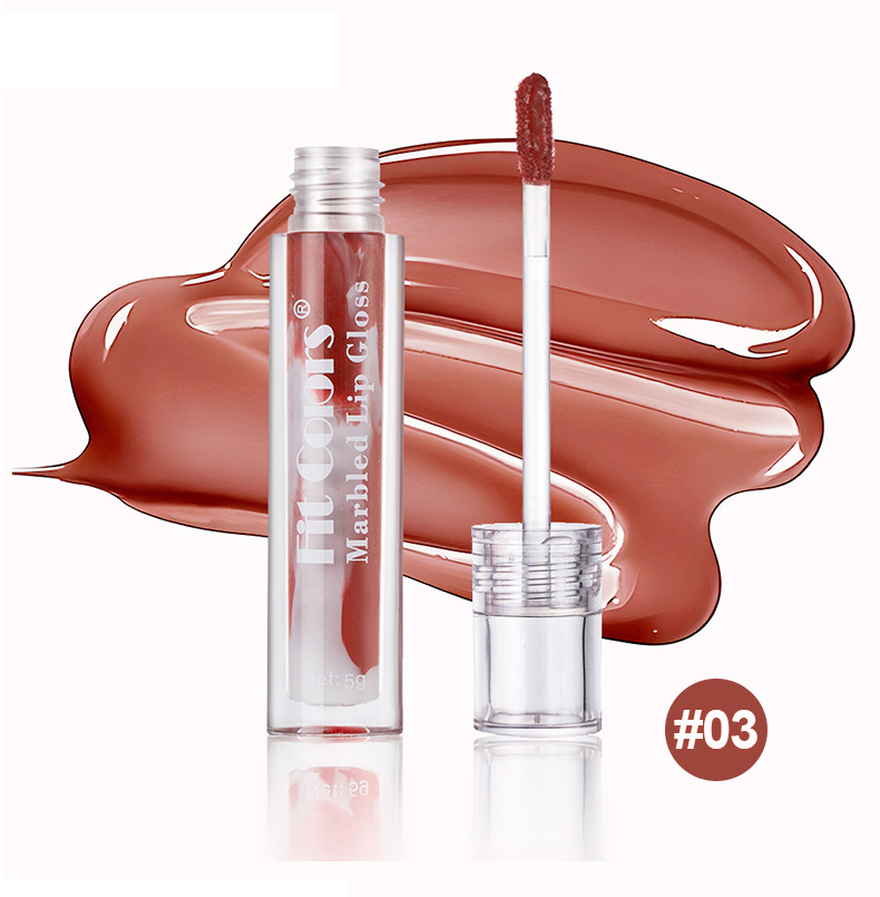 Fit Colors Marble Mirror Lip Gloss Water Essence Lip Mask Easy to Apply lip gloss undefined
