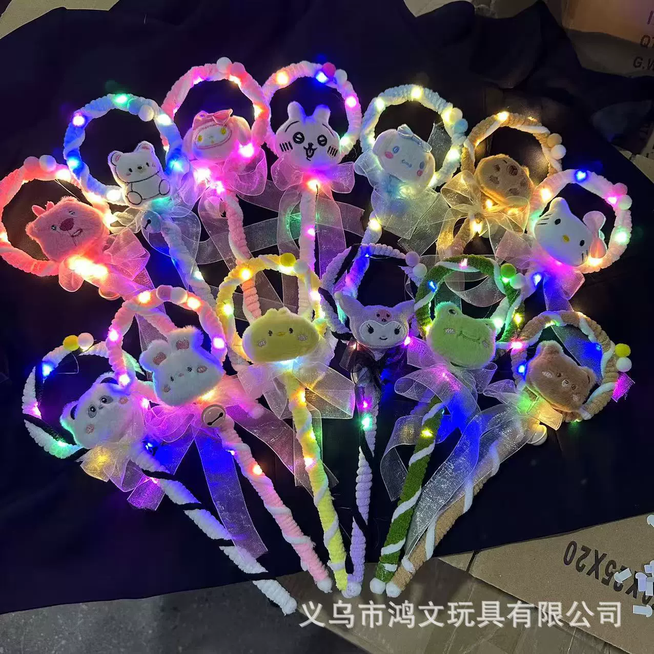 跨境热卖发光扭扭棒 手工造型仙女棒 发光卡通魔法棒地摊玩具批发