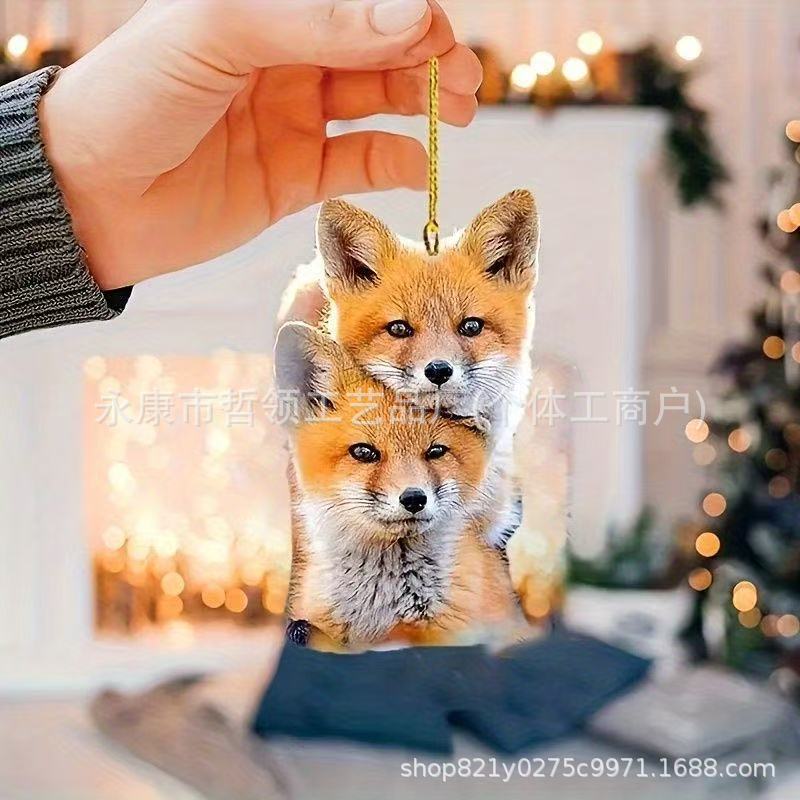 Acrylic Creative Fox Brothers Pendant Car Decoration Flat Pendant Backpack Keychain Pendant Acrylic Creative Fox Brothers Pendant Car Decoration Flat Pendant Backpack Keychain Pendant