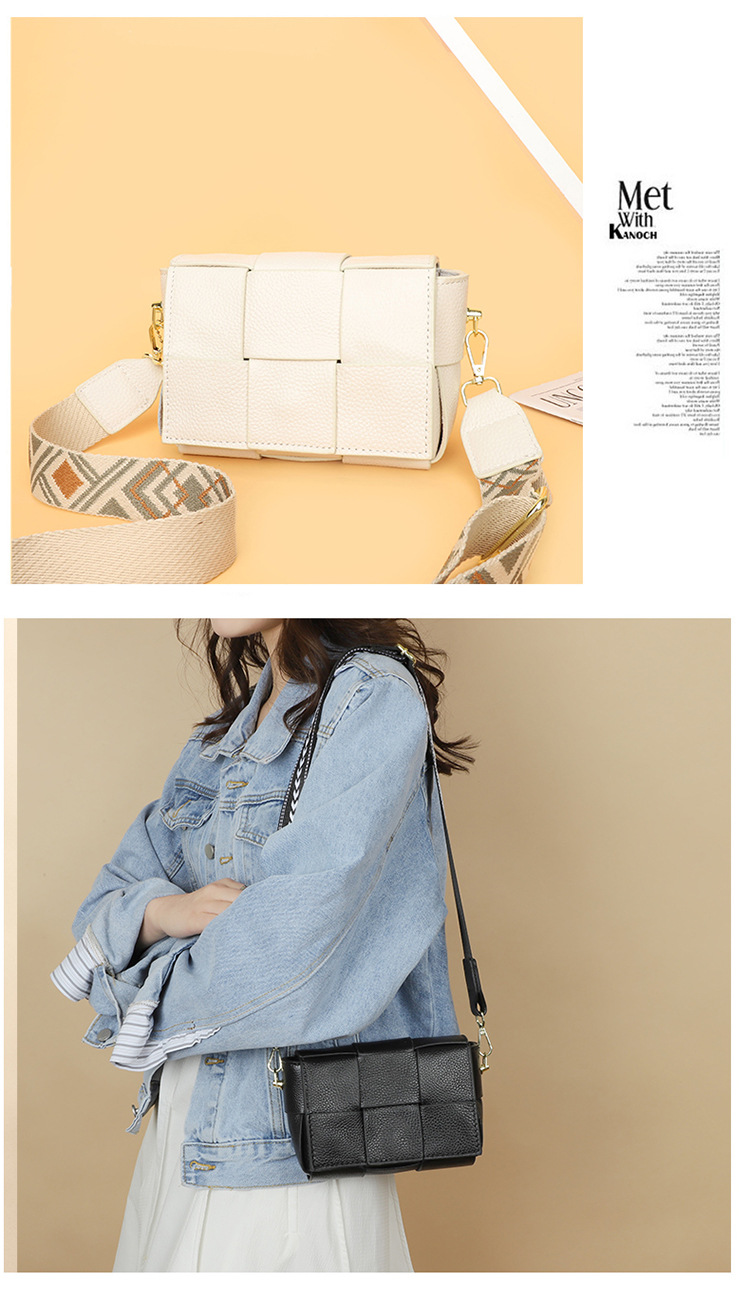 Genuine leather woven shoulder bag 2